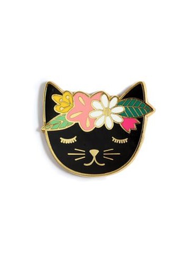 Kiriki Press Kiriki Press Magnetic Needle Minder Floral Cat