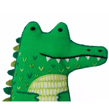 Kiriki Press Kiriki Press Embroidered Doll Kit Alligator