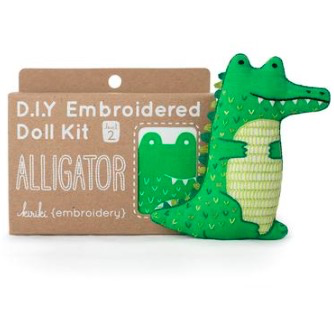 Kiriki Press Kiriki Press Embroidered Doll Kit Alligator