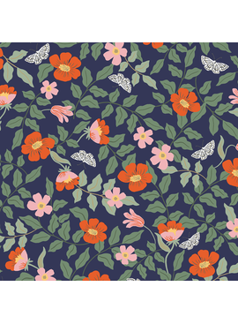 Rifle Paper Co Strawberry Fields by Rifle Paper Co. Primrose Navy Rayon