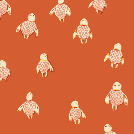 Windham Fabrics Malibu by Heather Ross Sea Turtles Orange