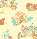 Windham Fabrics Malibu by Heather Ross Coral Blue Linen Cotton