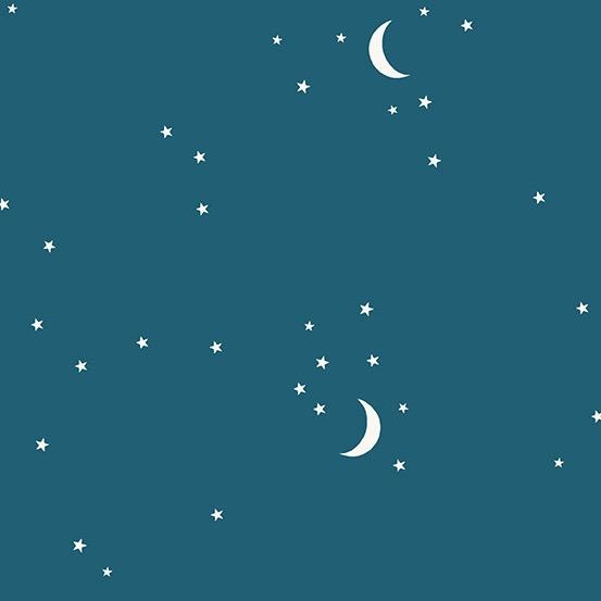 Andover Moon and Stars Teal by Andover Fabrics