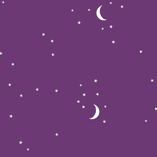 Andover Moon and Stars Aubergine by Andover Fabrics