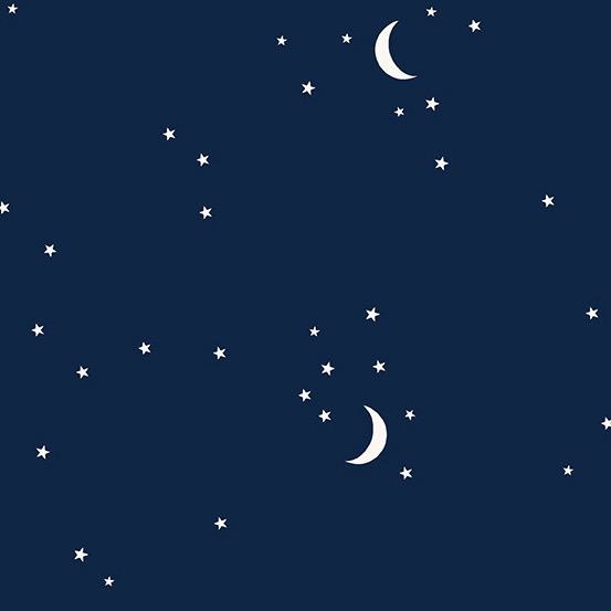 Andover Moon and Stars Navy by Andover Fabrics