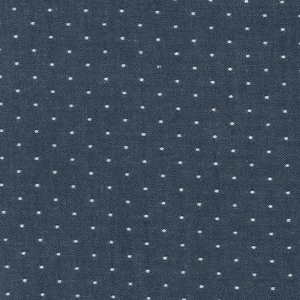 Robert Kaufman Cotton Chambray Dots Indigo