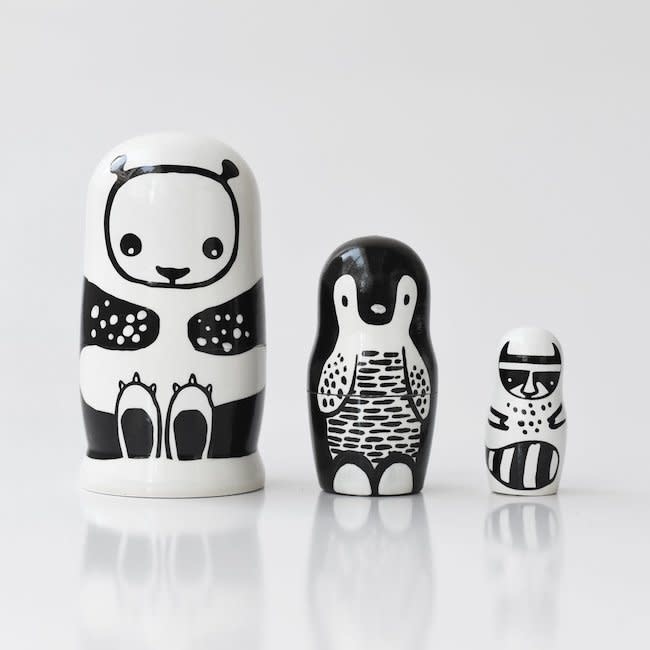 black nesting dolls