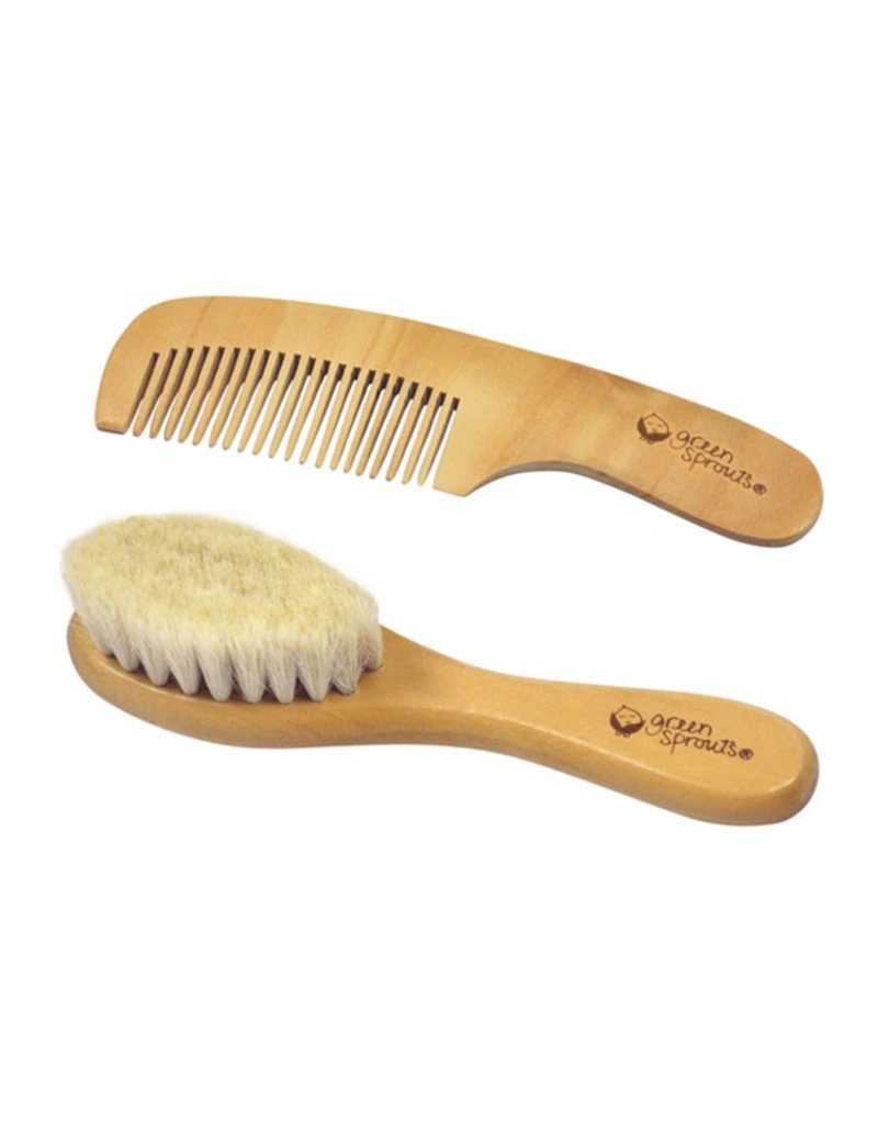 wooden baby brush and comb