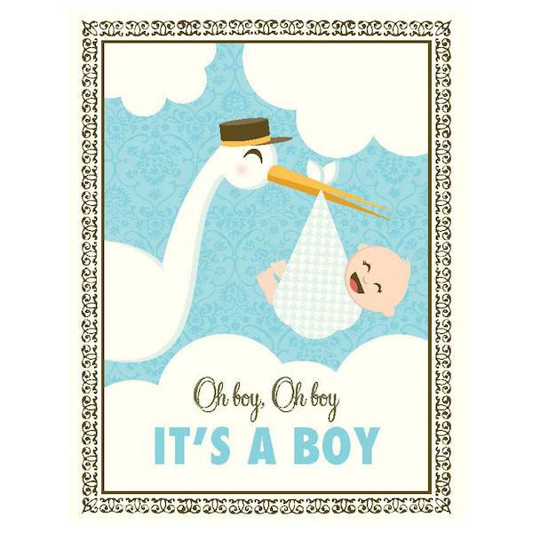 new baby card blue