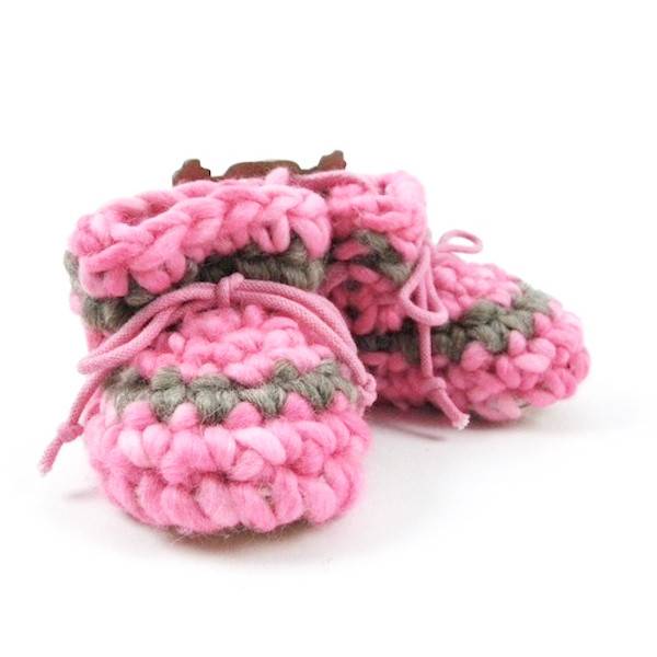 Padraig Cottage Pink Stripe Slippers Newborn Baby Sizes Baby