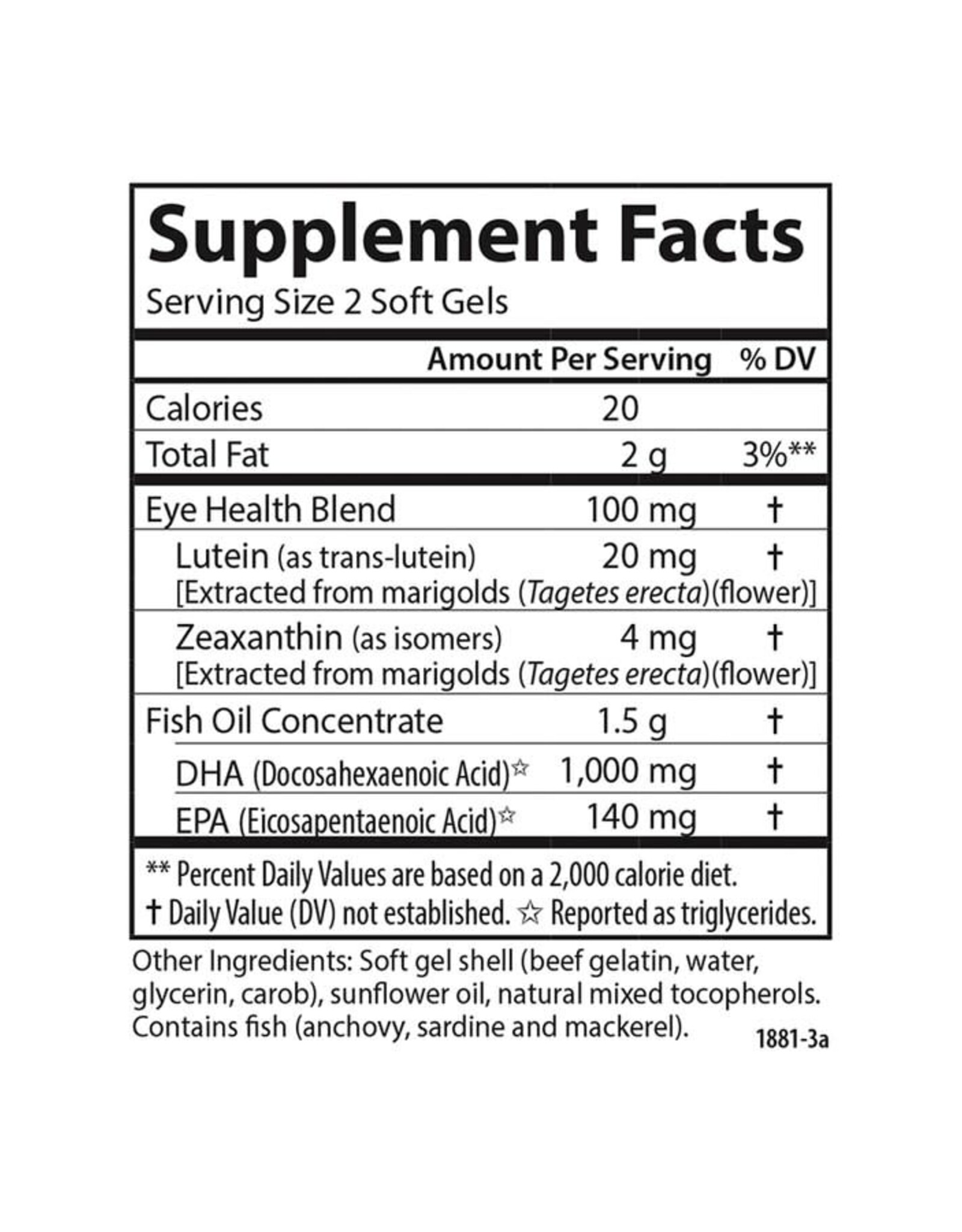 Carlson Super DHA plus Lutein- Carlson 60 soft gels