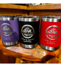 Revolution Coffee tumbler, 10oz w lid,