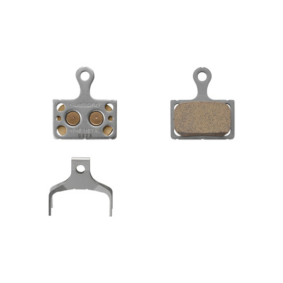Shimano Brake Pad, Shimano K04S METAL PAD W/O FIN, W/SPRING, pair