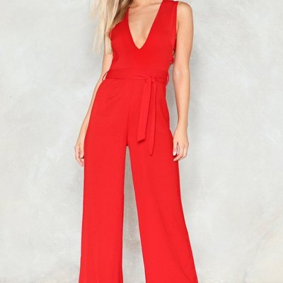 emma and michele red jumpsuit