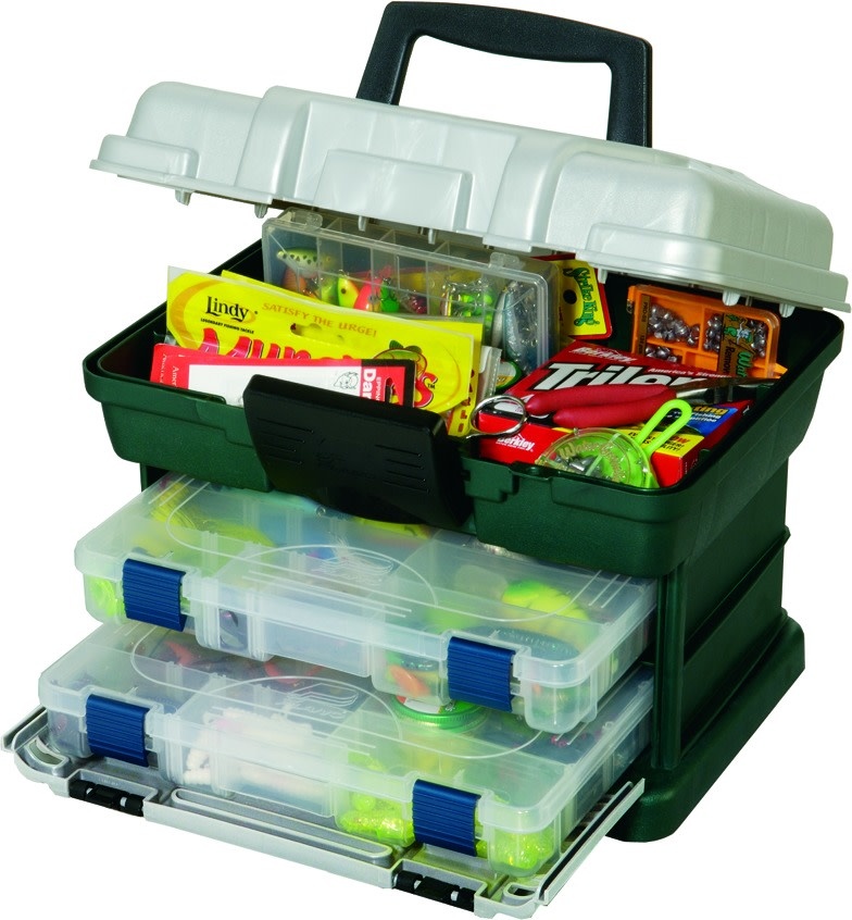 3 Tray, 1 Drawer Tackle Box with Catch-All