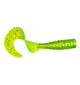 Kalin's Kalin's 6M10-533 Mogambo Grub Curltail 6in Chartreuse Hologram 10pk