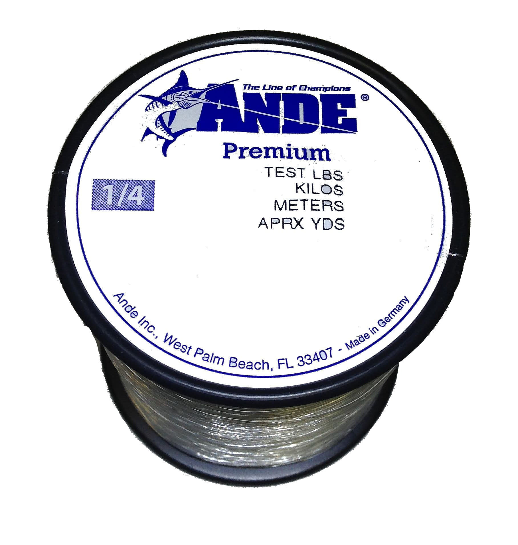 Ande Premium Monofilament Line 20 lb.; Clear; 1/4 lb.