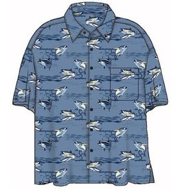 Guy Harvey Guy Harvey Short Sleeve Button Down Shirt - Tuna Paradise L