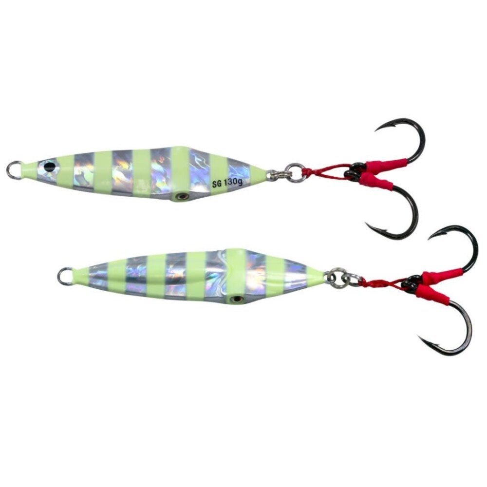 Savage Gear SJ-80-PSZ Squish Jig 80g Silver Zebra Glow - Angler's