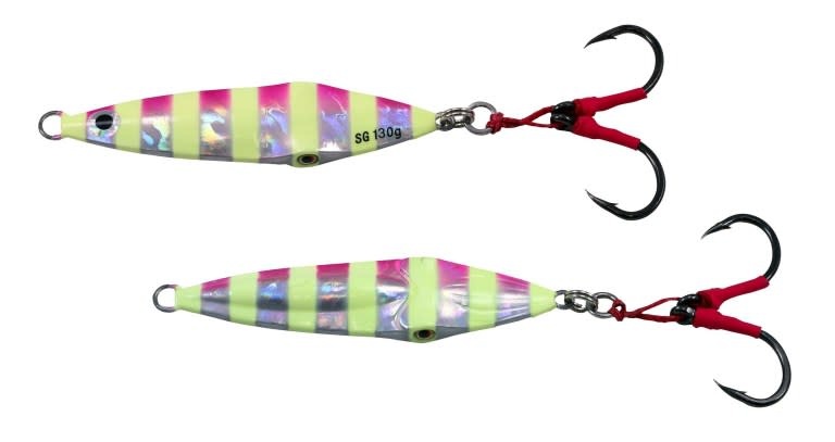 Savage Gear Squish Erratic Jig - Pink Zebra Glow - 80g 3.75in