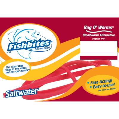 Fishbites Fishbites 0103 Bag O'Worms Fast Acting Bloodworm Red 1/4in