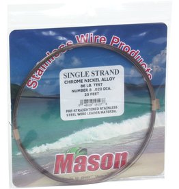 Mason Mason SSBRO-8 Stainless Steel Wire Leader Material 86lb 25' .020 Brown