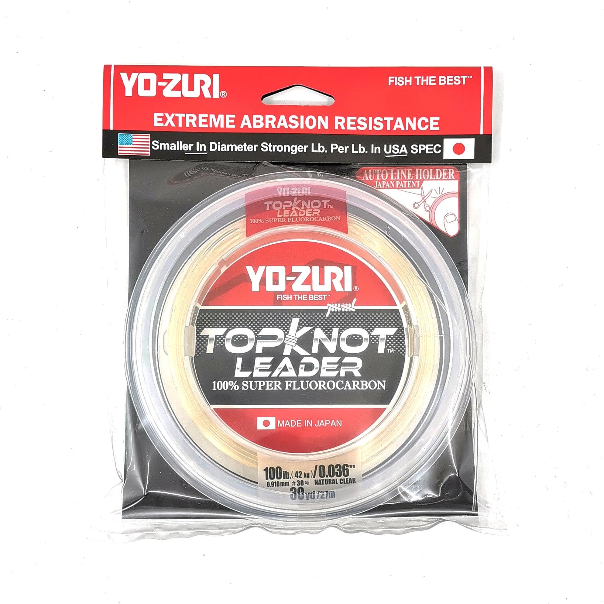 Yo-Zuri Topknot Fluorocarbon Leader Clear 30yds 80 lb - Angler's Choice  Tackle