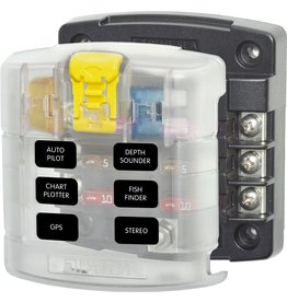 Blue Sea Systems Blue Sea 5028BSS Fuse Block, 32V DC 100a max, 30a per circuit, 6 circuit