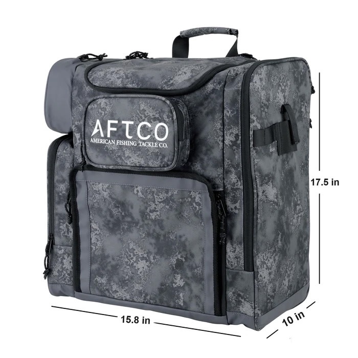 Aftco ATBP001 Tackle Backpack Charcoal Acid Camo Angler s Choice Tackle
