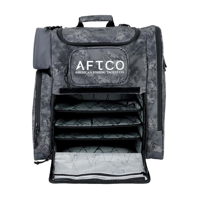 Aftco ATBP001 Tackle Backpack Charcoal Acid Camo - Angler's Choice Tackle