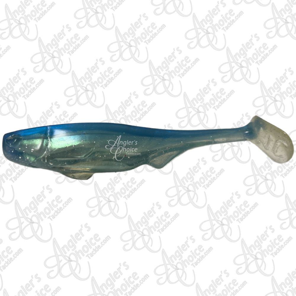 U.S. Bait Co. 4" Weedless Soft Plastic Swimbait – Pearl Shad, Lot Of 2, Negative Buoyancy, Made In USA
