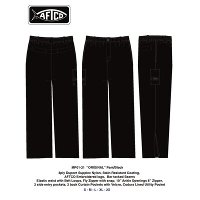 Aftco Bluewater Aftco Pant Original Fishing - Black