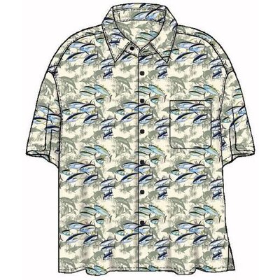 Guy Harvey Guy Harvey Short Sleeve Bu0tton Down Shirt - Tuna Shadow Size L