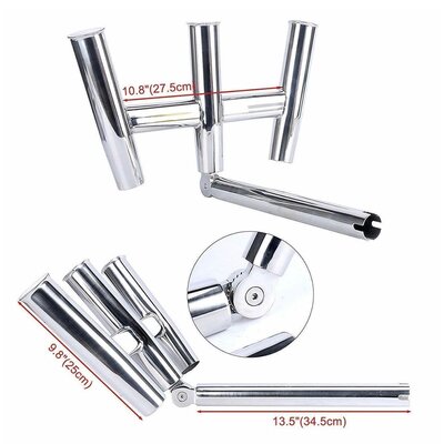 Triple Stainless Kite Rod Holder Adjustable