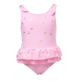 Snapper Rock Snapper Rock Pink and Gold Star Skirt Swimsuit UV50+
