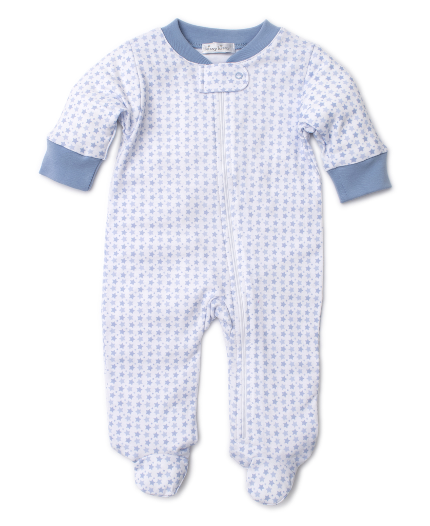 kissy kissy Kissy Kissy Monkey Moves Star Print Footie with Zipper