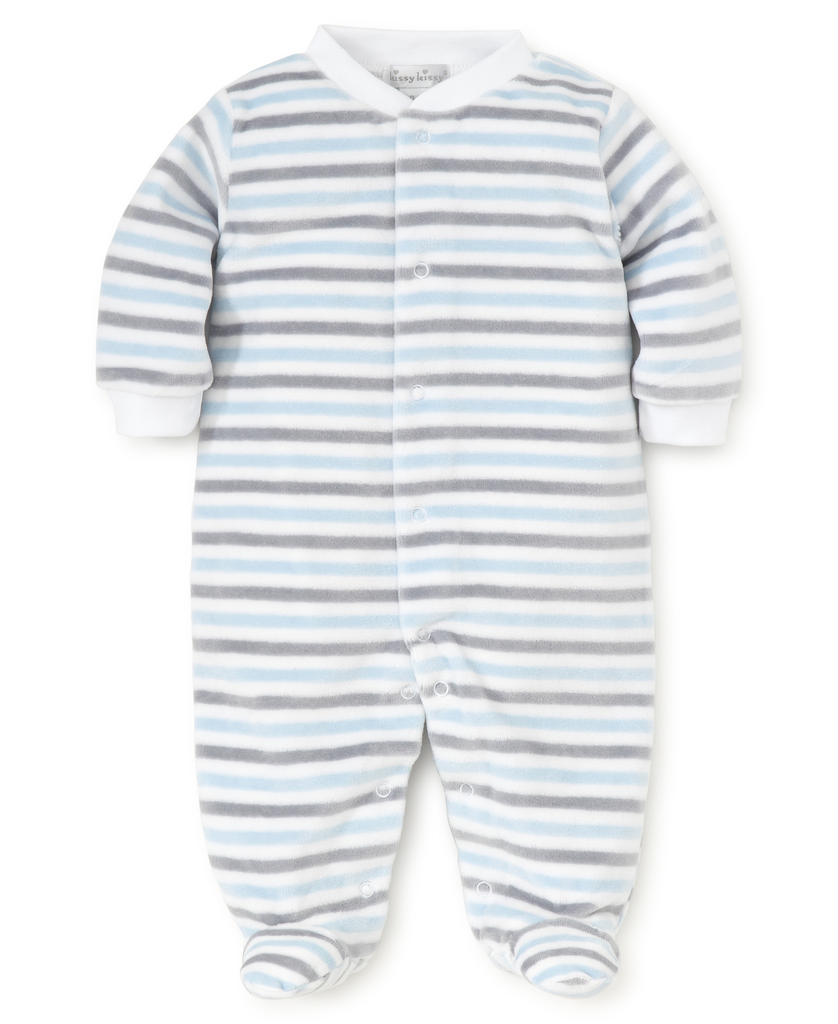kissy kissy Kissy Kissy Baby Trunks Striped Velour Footie *more colors*