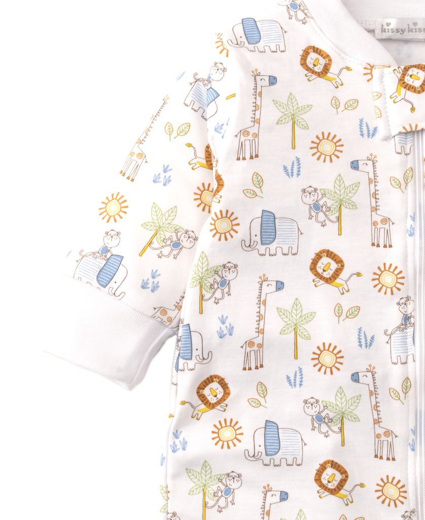 kissy kissy Kissy Kissy Jungle Joy Footie with Zipper