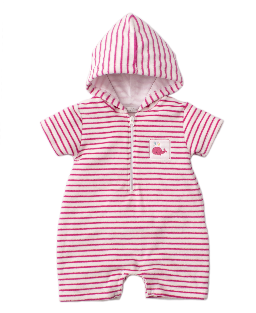kissy kissy Kissy Kissy Whale of a Time Striped Terry Romper *more colors*