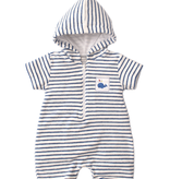 kissy kissy Kissy Kissy Whale of a Time Striped Terry Romper *more colors*