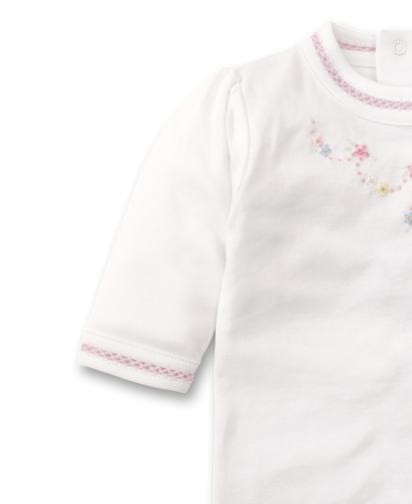 kissy kissy Kissy Kissy Premier Daisy Swag Footie with Hand Embroidery