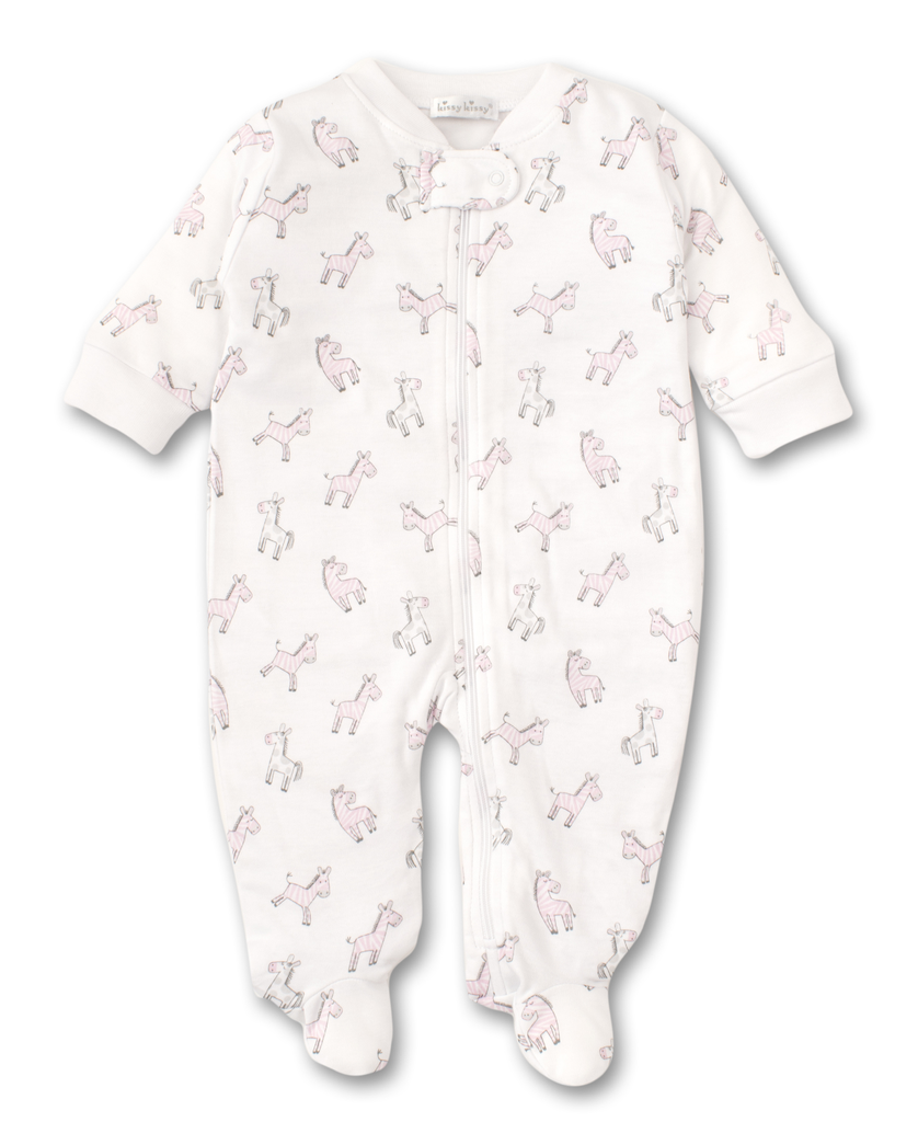 kissy kissy Kissy Kissy Zebra ZZZs Footie with Zipper *more colors*