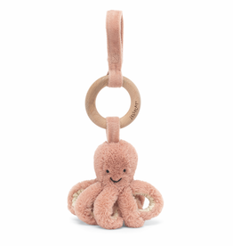 JellyCat Jelly Cat Odell Octopus Wooden Ring Stroller Toy