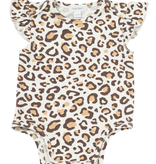 Angel Dear Angel Dear Leopard Print Ruffle Sleeve Onesie