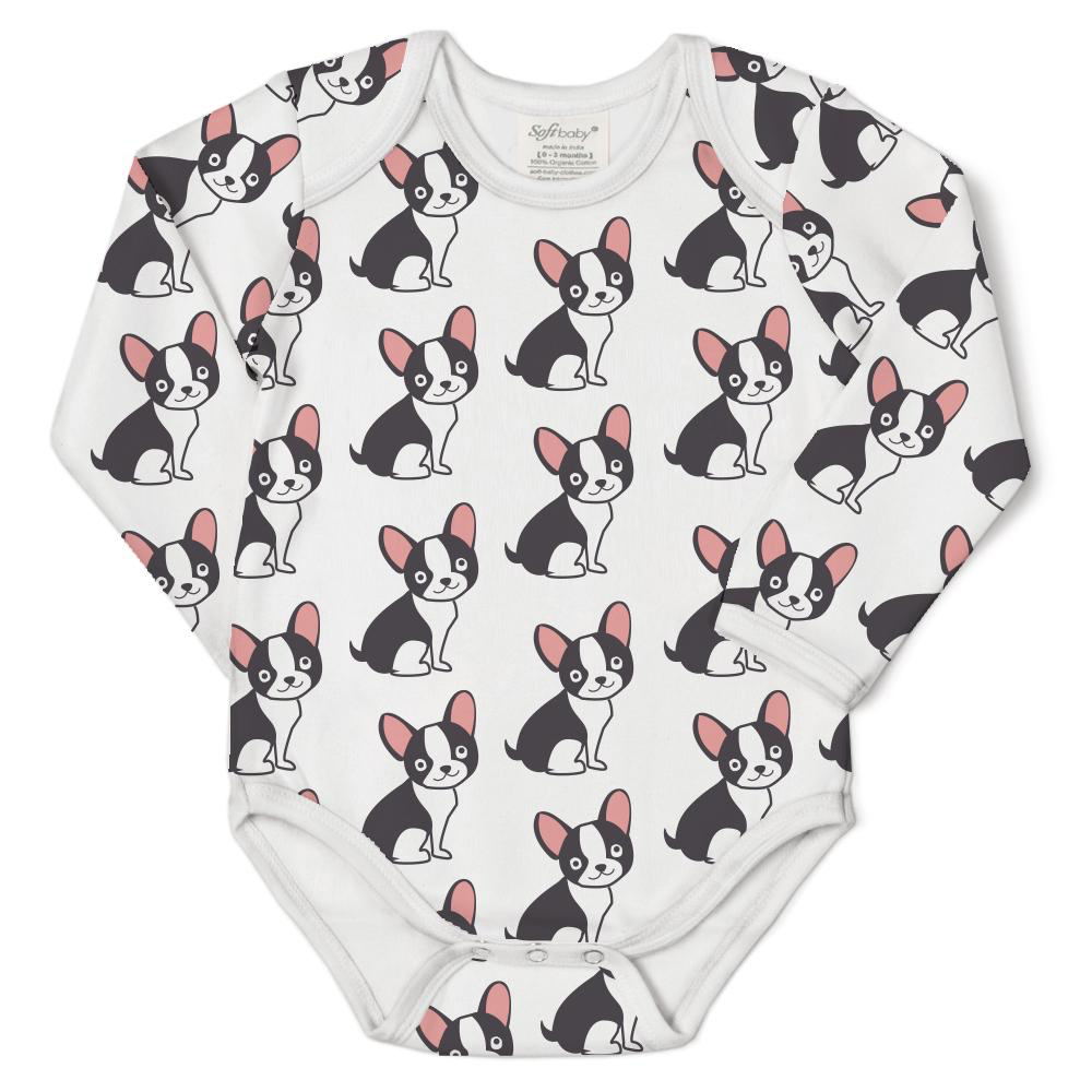 Soft Baby Soft Baby Organic Cotton Baby Pug Onesie