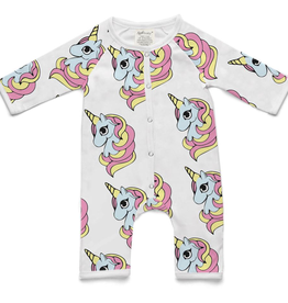 Soft Baby Soft Baby Organic Cotton Unicorn Long Romper