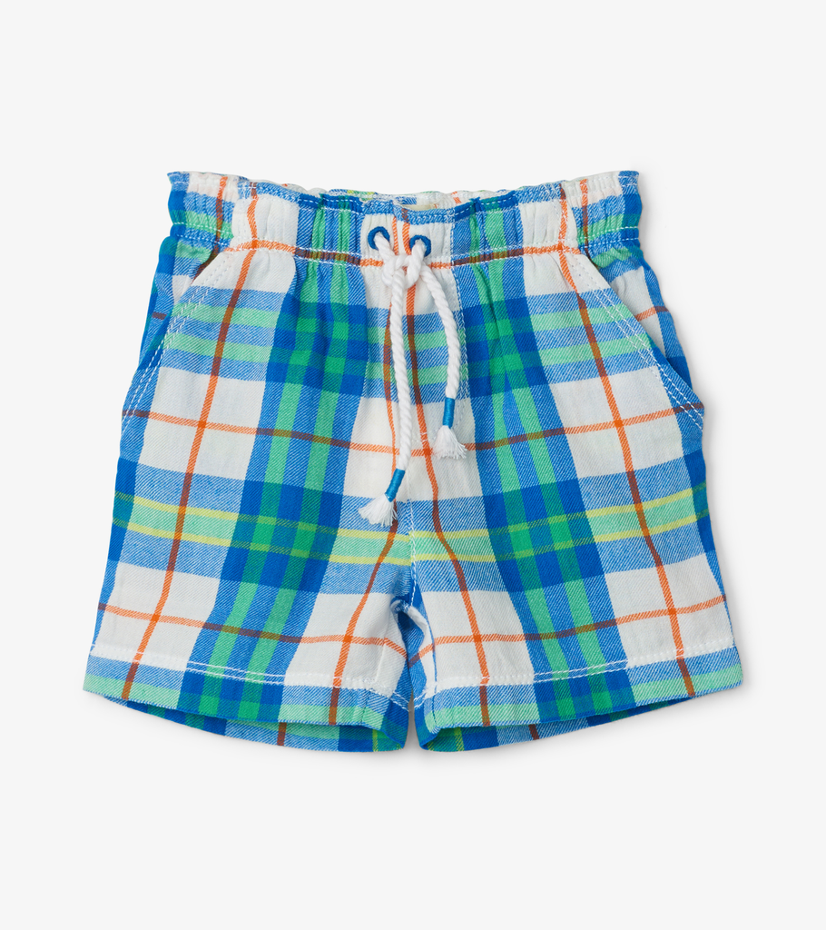 Hatley Hatley Tiny Tropical Plaid Woven Shorts