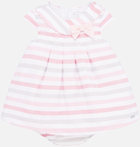 Mayoral Mayoral Striped Baby Dress with Diaper Cover