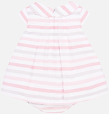 Mayoral Mayoral Striped Baby Dress with Diaper Cover