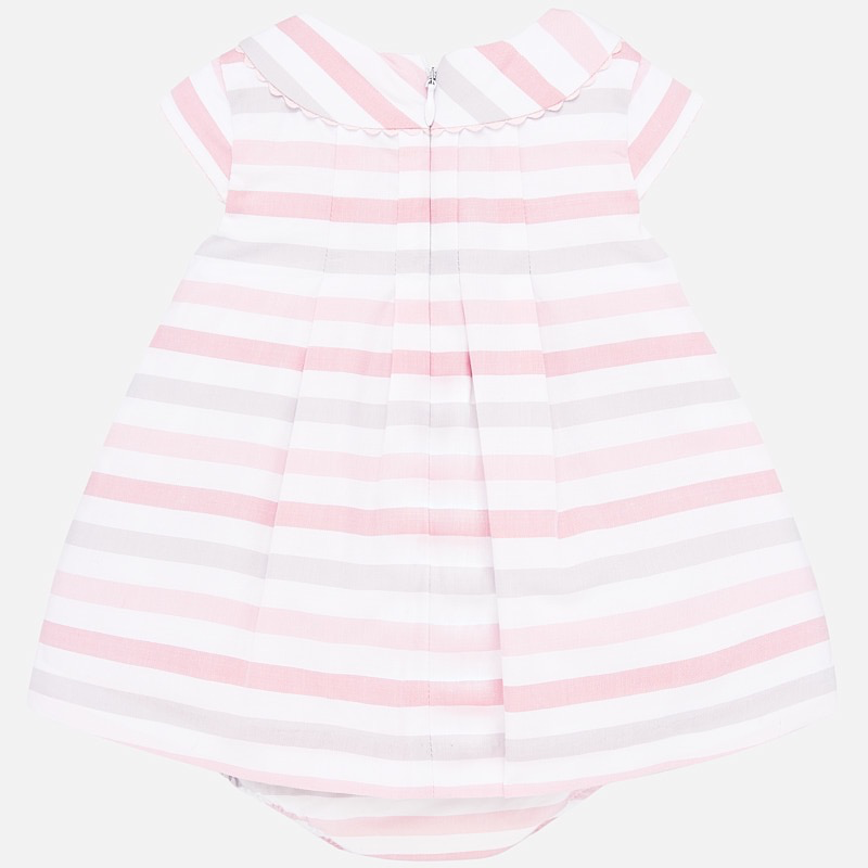 Mayoral Mayoral Striped Baby Dress with Diaper Cover